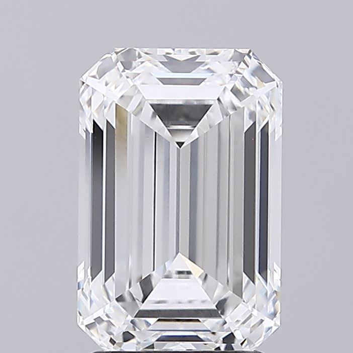 2.89 Carat Emerald Lab Diamond with  Cut Diamond in 14KT  view 1
