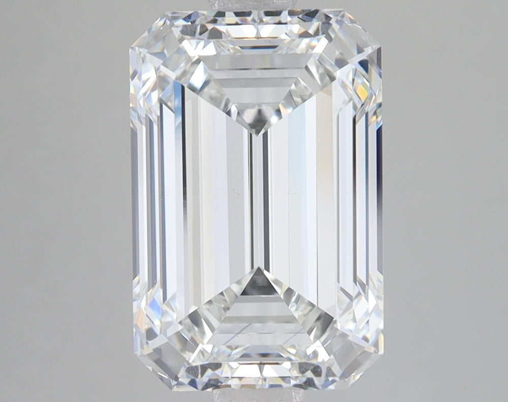 5.09 Carat Emerald Lab Diamond with  Cut Diamond in 14KT  view 1
