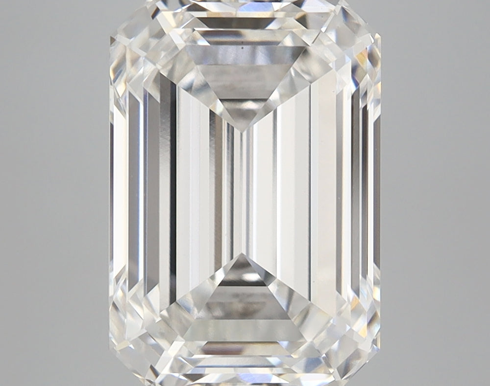5.65 Carat Emerald Lab Diamond with  Cut Diamond in 14KT  view 1

