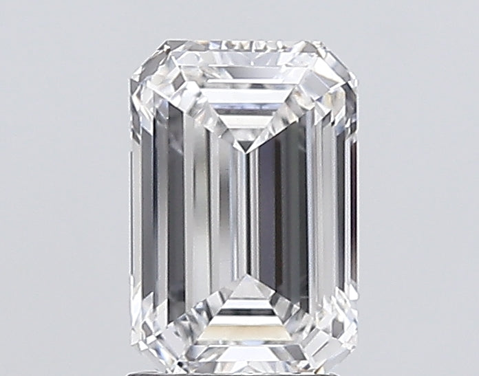 2.35 Carat Emerald Lab Diamond with  Cut Diamond in 14KT  view 1
