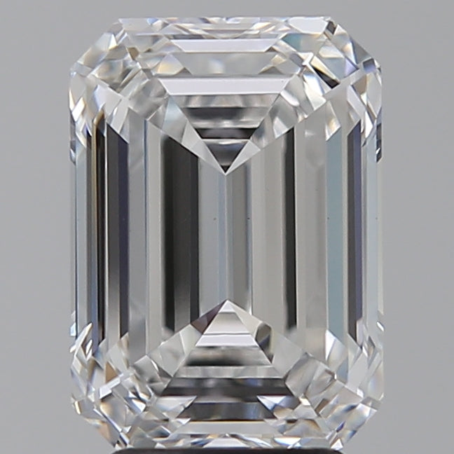 4.09 Carat Emerald Lab Diamond with  Cut Diamond in 14KT  view 1
