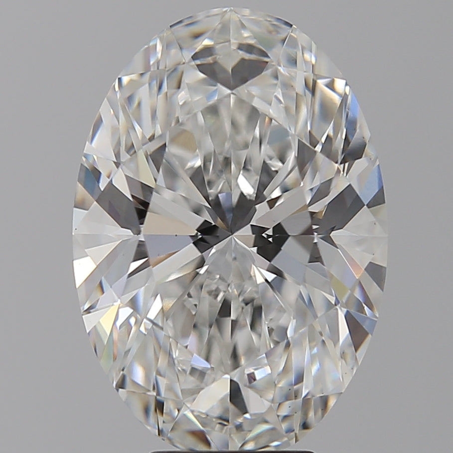 6.66 Carat Oval Lab Diamond with  Cut Diamond in 14KT  view 1
