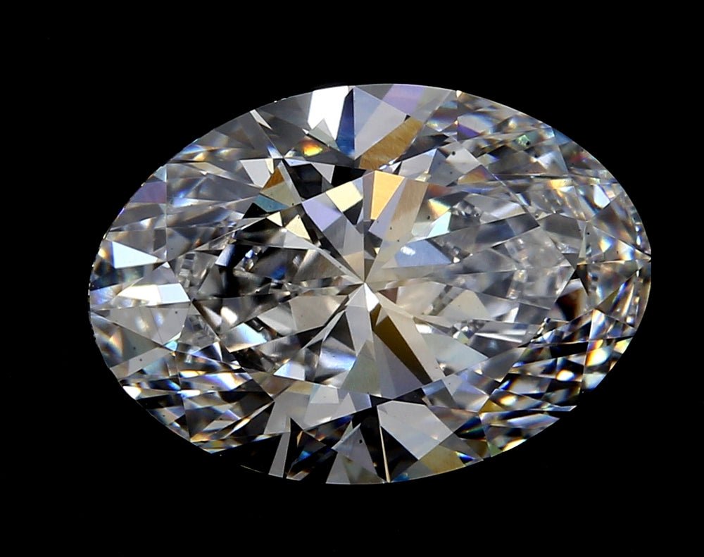 3.52 Carat Oval Lab Diamond with  Cut Diamond in 14KT  view 1
