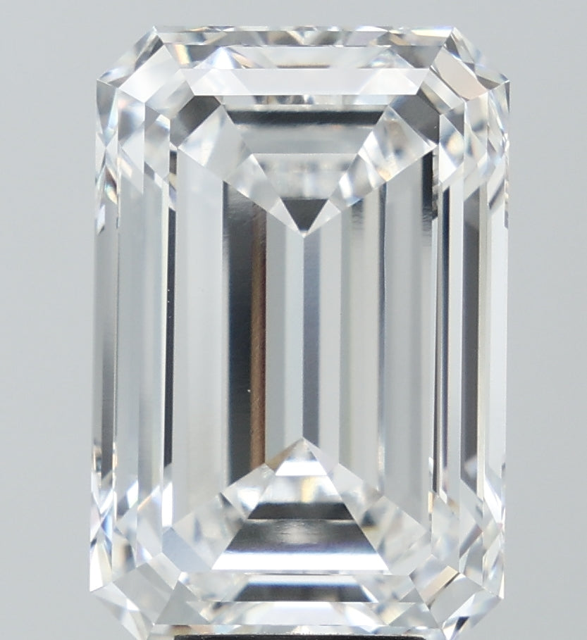 12.66 Carat Emerald Lab Diamond with  Cut Diamond in 14KT  view 1
