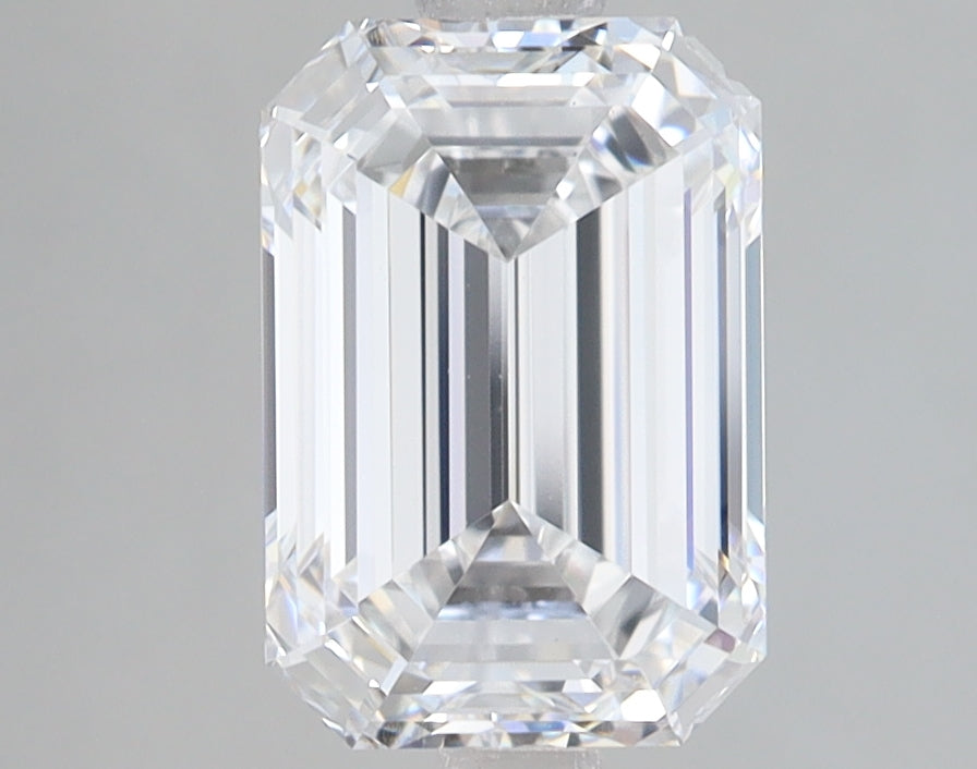 2.37 Carat Emerald Lab Diamond with  Cut Diamond in 14KT  view 1
