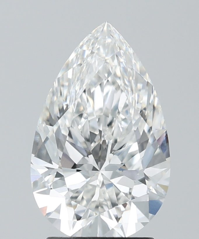 2.53 Carat Pear Lab Diamond with  Cut Diamond in 14KT  view 1
