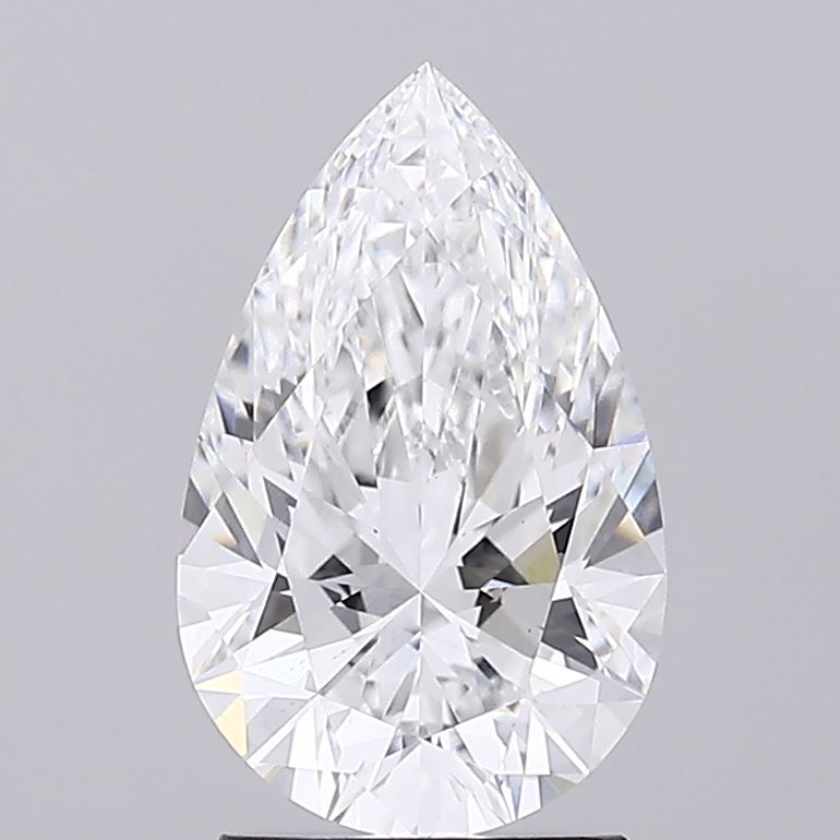 1.52 Carat Pear Lab Diamond with  Cut Diamond in 14KT  view 1
