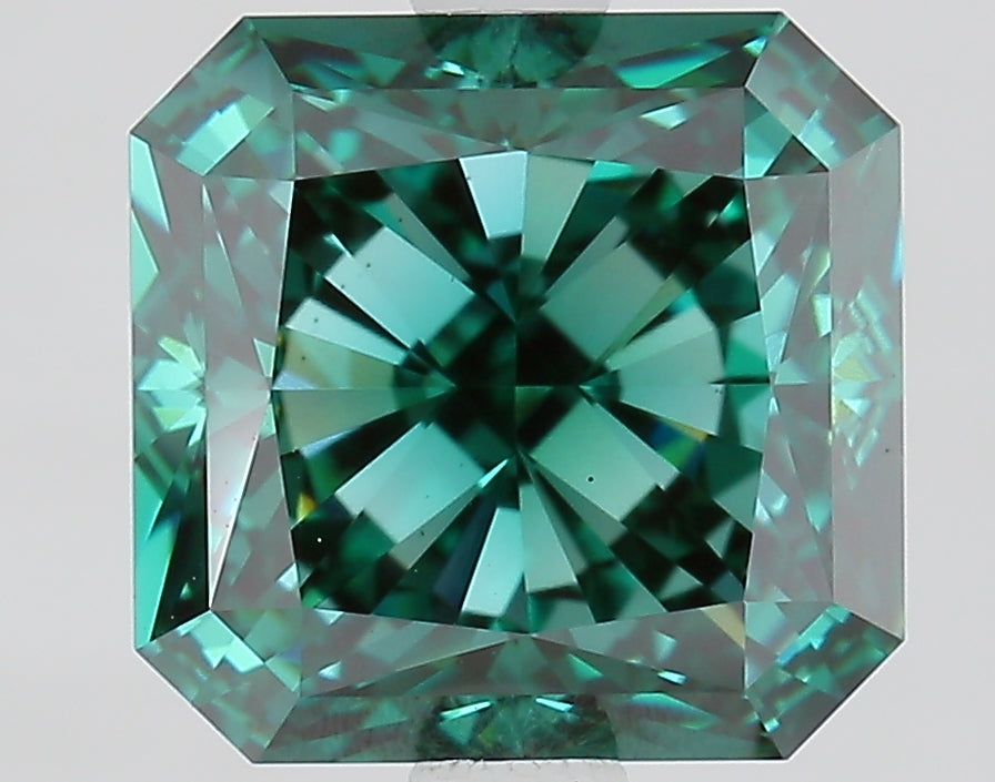 2.87 Carat Radiant Lab Diamond with  Cut Diamond in 14KT  view 1
