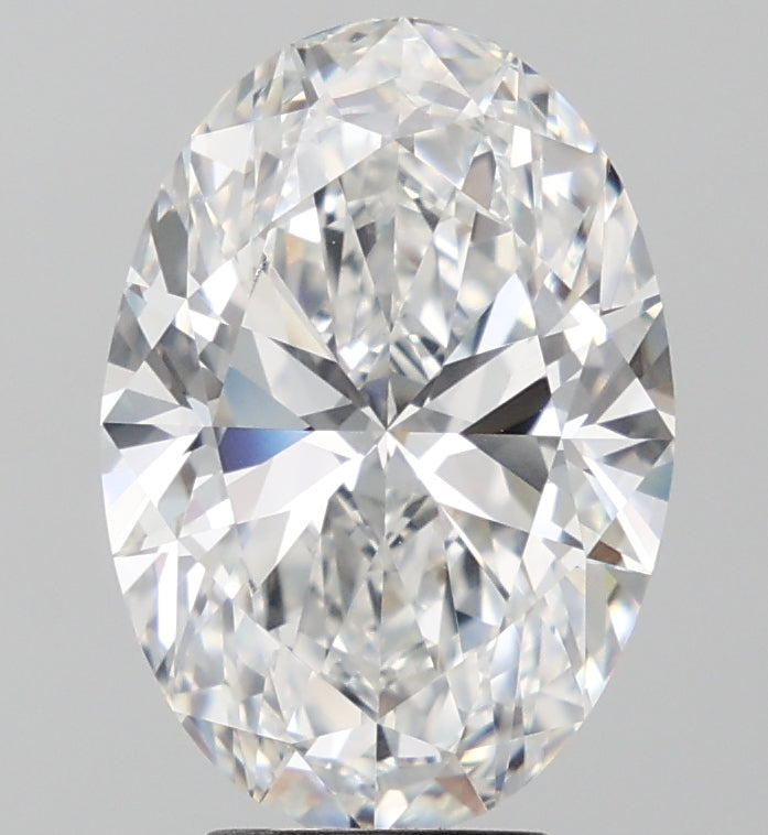 5.05 Carat Oval Lab Diamond with  Cut Diamond in 14KT  view 1
