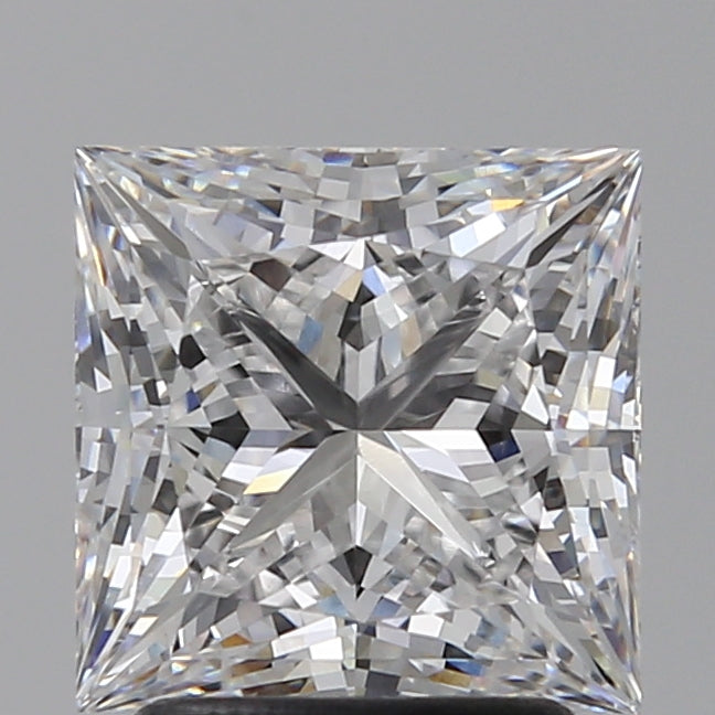 2.52 Carat Princess Lab Diamond with  Cut Diamond in 14KT  view 1
