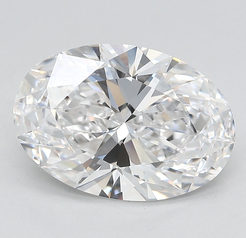 3.01 Carat Oval Lab Diamond with  Cut Diamond in 14KT  view 1
