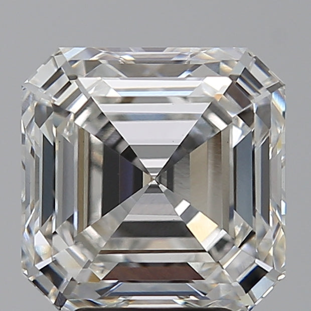5.03 Carat Asscher Lab Diamond with  Cut Diamond in 14KT  view 1
