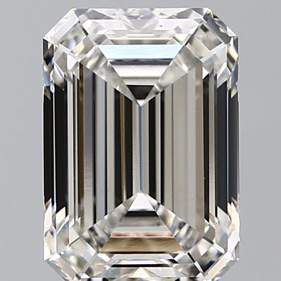 3.05 Carat Emerald Lab Diamond with  Cut Diamond in 14KT  view 1
