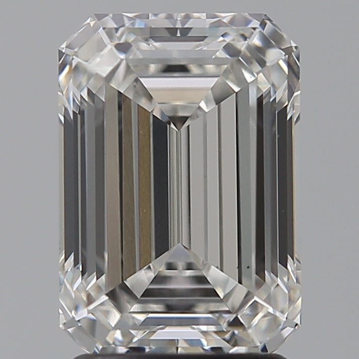 2.51 Carat Emerald Lab Diamond with  Cut Diamond in 14KT  view 1
