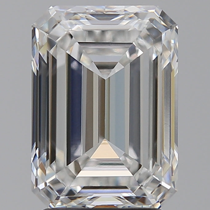 3.02 Carat Emerald Lab Diamond with  Cut Diamond in 14KT  view 1
