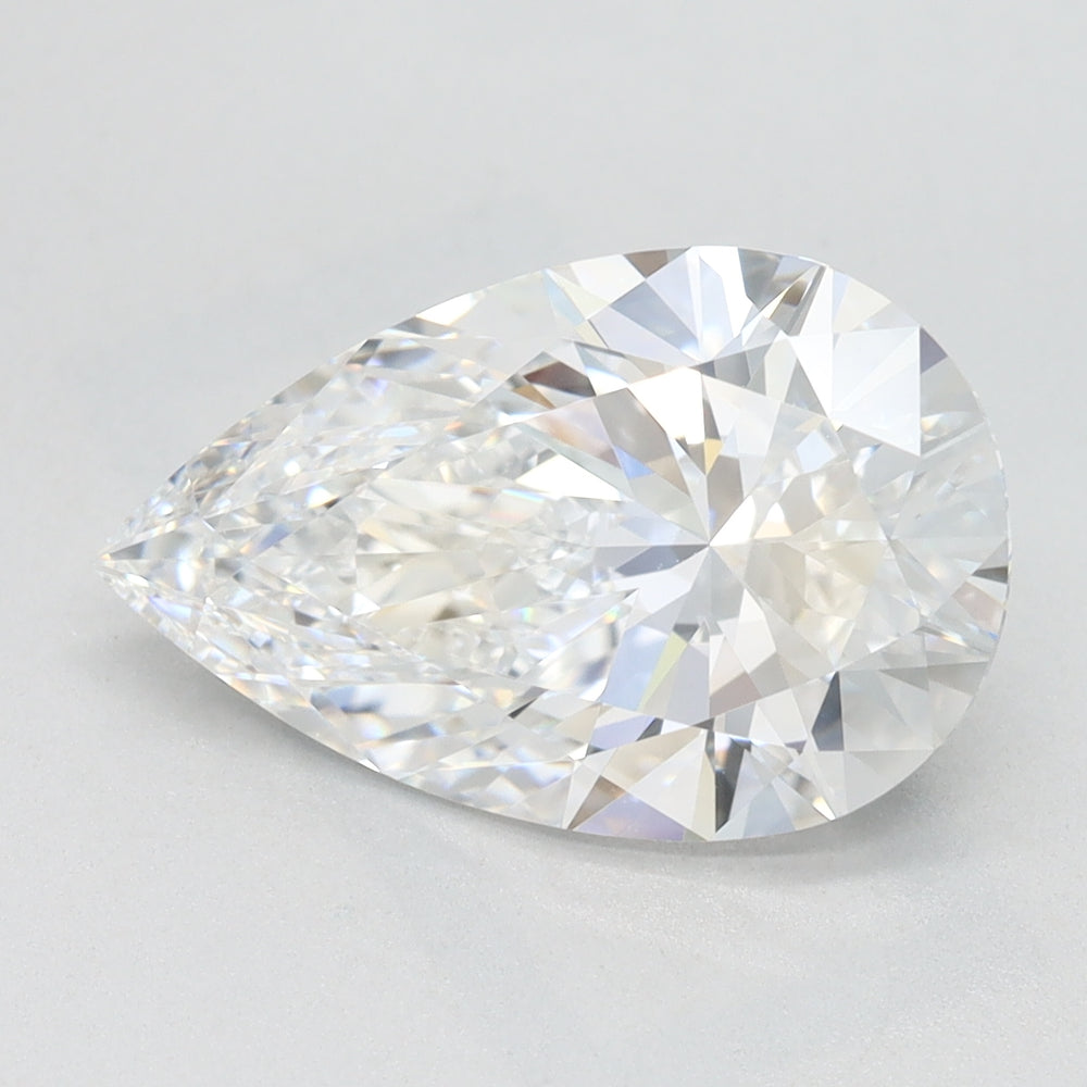 3.0 Carat Pear Lab Diamond with  Cut Diamond in 14KT  view 1
