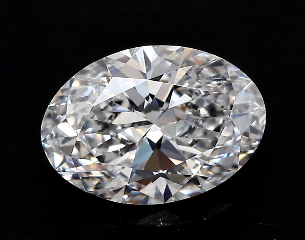 3.02 Carat Oval Lab Diamond with  Cut Diamond in 14KT  view 1
