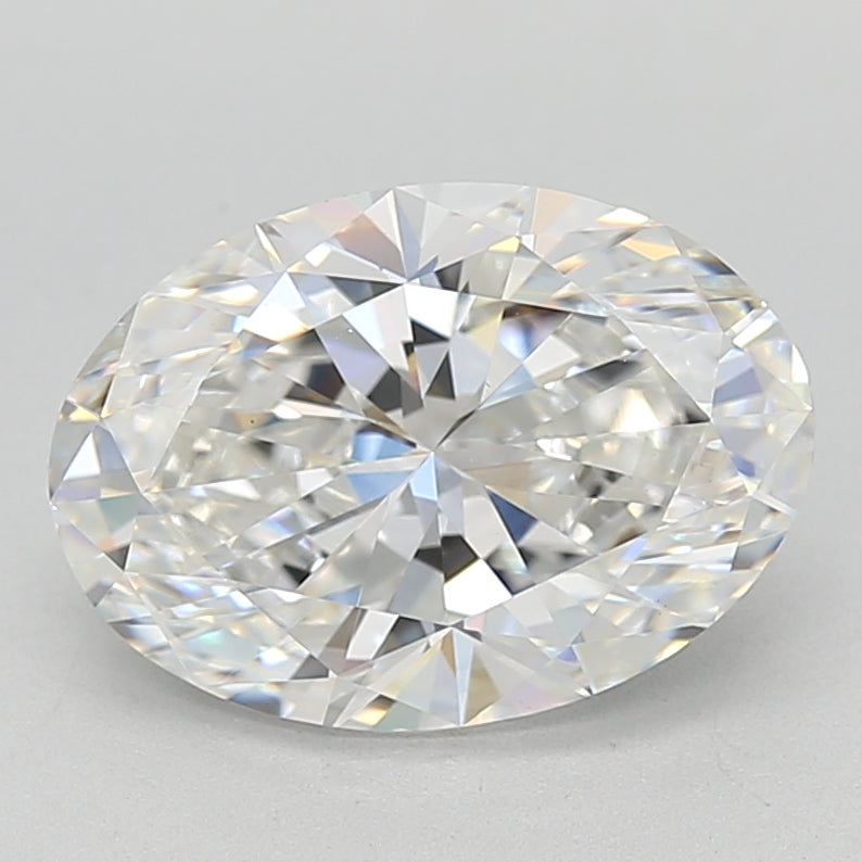 3.39 Carat Oval Lab Diamond with  Cut Diamond in 14KT  view 1
