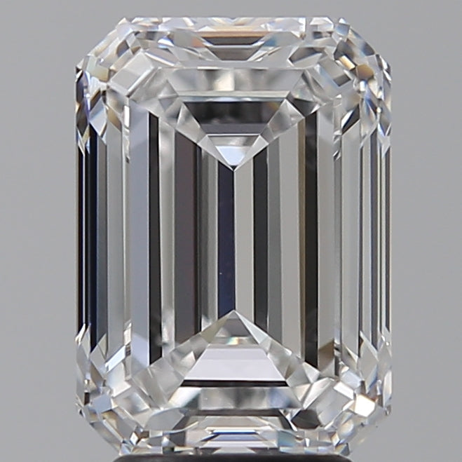 4.27 Carat Emerald Lab Diamond with  Cut Diamond in 14KT  view 1
