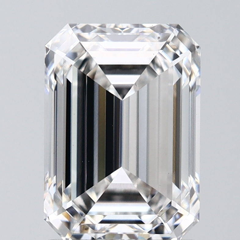 2.07 Carat Emerald Lab Diamond with  Cut Diamond in 14KT  view 1
