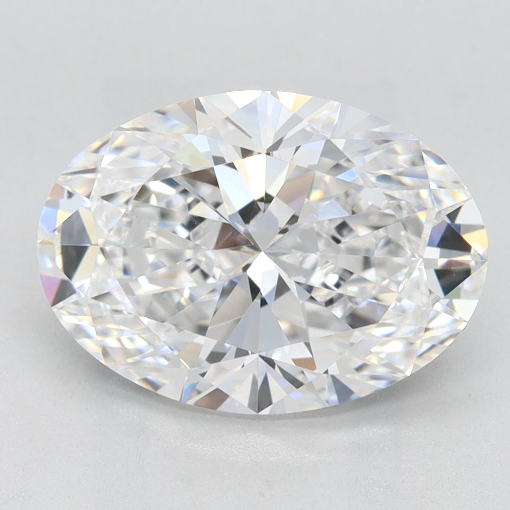 2.96 Carat Oval Lab Diamond with  Cut Diamond in 14KT  view 1
