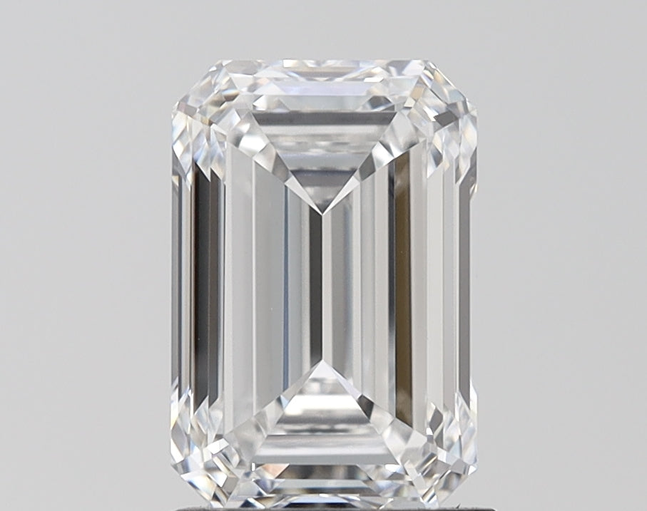 2.5 Carat Emerald Lab Diamond with  Cut Diamond in 14KT  view 1
