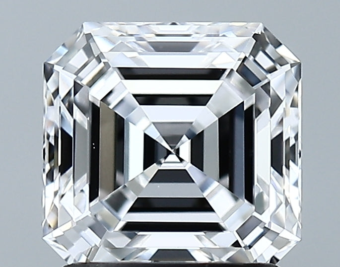1.52 Carat Asscher Lab Diamond with  Cut Diamond in 14KT  view 1
