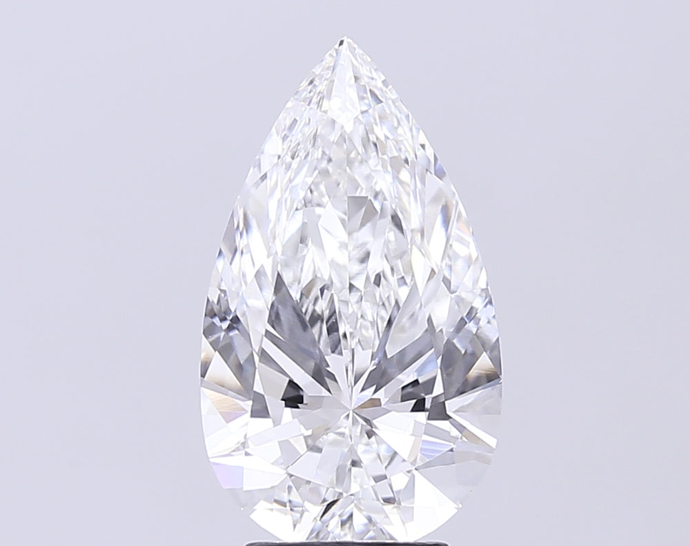 4.0 Carat Pear Lab Diamond with  Cut Diamond in 14KT  view 1
