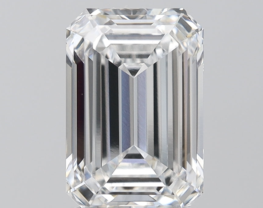 2.7 Carat Emerald Lab Diamond with  Cut Diamond in 14KT  view 1
