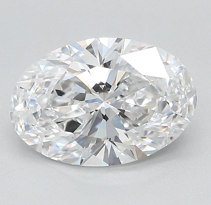 2.06 Carat Oval Lab Diamond with  Cut Diamond in 14KT  view 1
