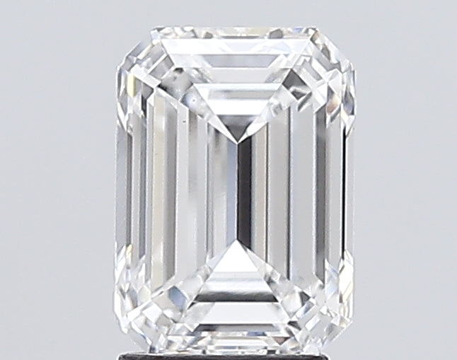 3.01 Carat Emerald Lab Diamond with  Cut Diamond in 14KT  view 1
