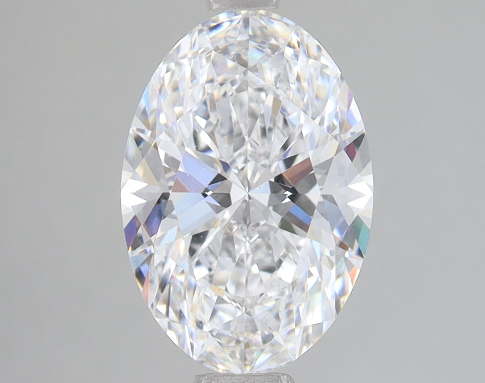 2.09 Carat Oval Lab Diamond with  Cut Diamond in 14KT  view 1

