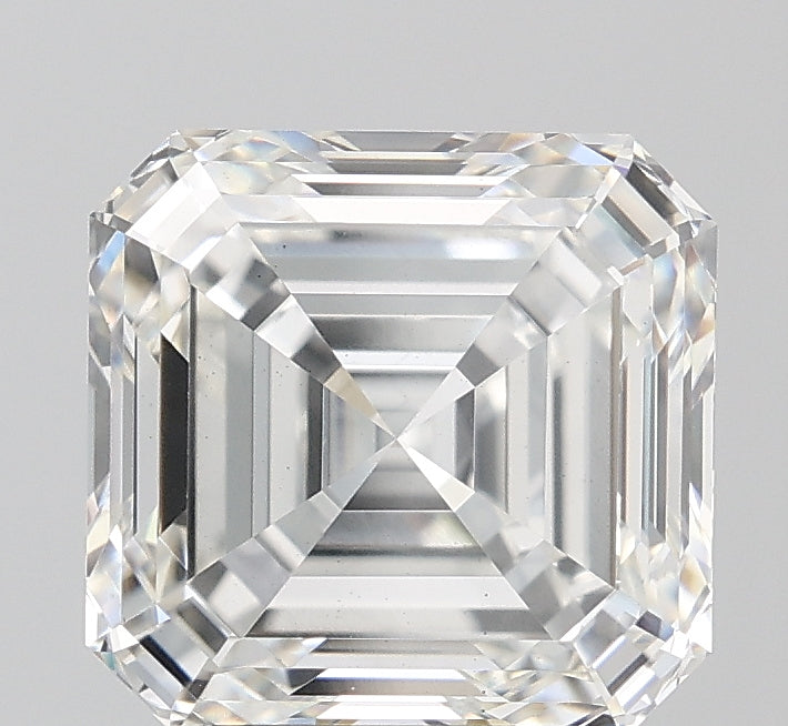 4.05 Carat Asscher Lab Diamond with  Cut Diamond in 14KT  view 1
