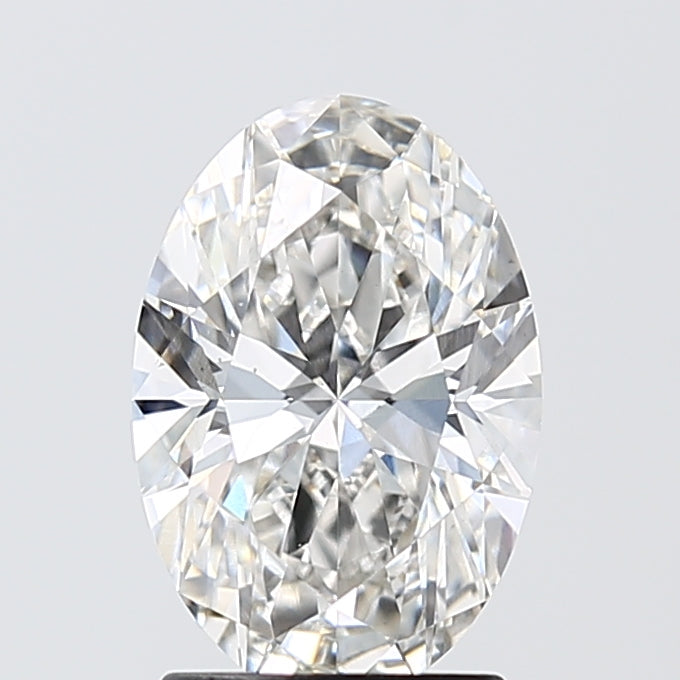 2.0 Carat Oval Lab Diamond with  Cut Diamond in 14KT  view 1
