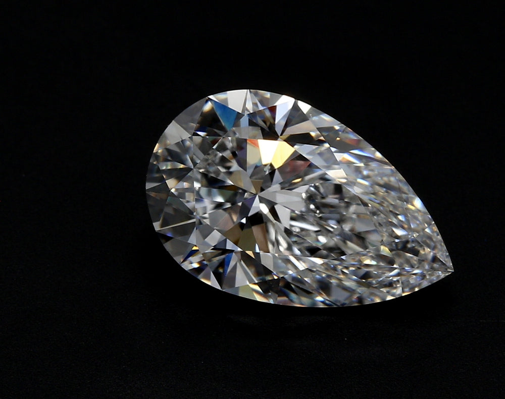 3.0 Carat Pear Lab Diamond with  Cut Diamond in 14KT  view 1

