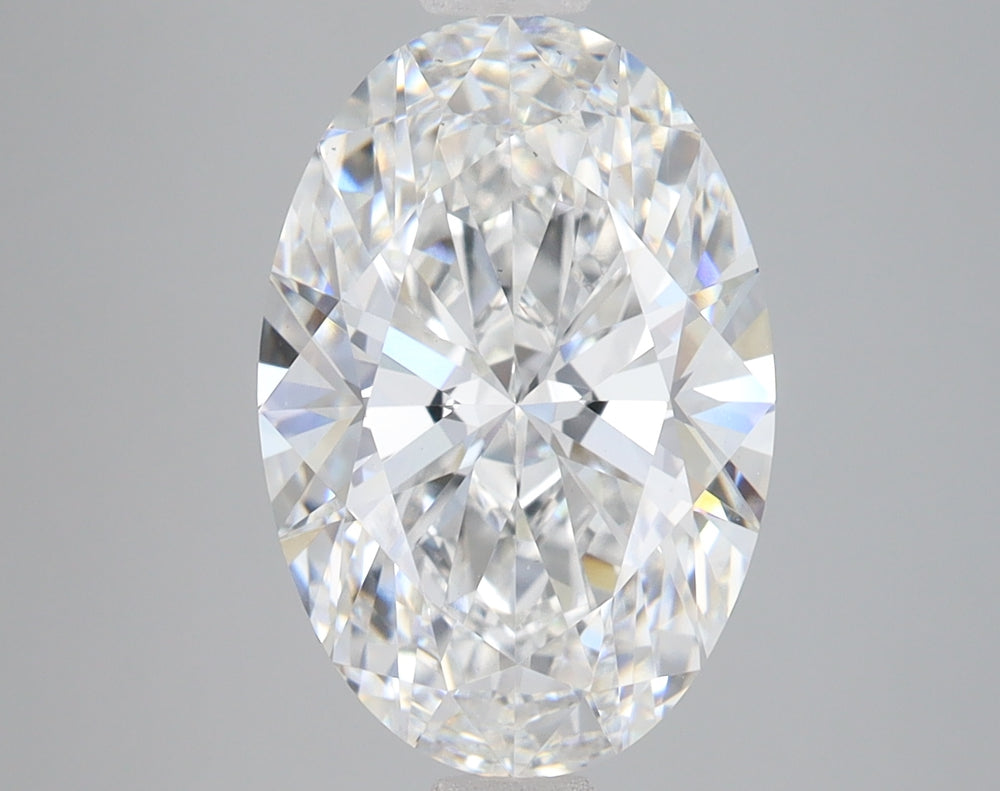4.01 Carat Oval Lab Diamond with  Cut Diamond in 14KT  view 1

