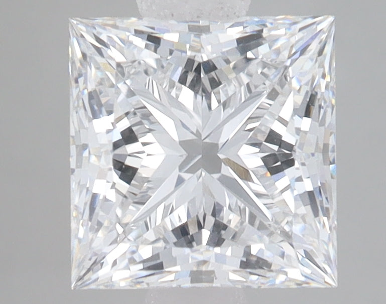 2.47 Carat Princess Lab Diamond with  Cut Diamond in 14KT  view 1
