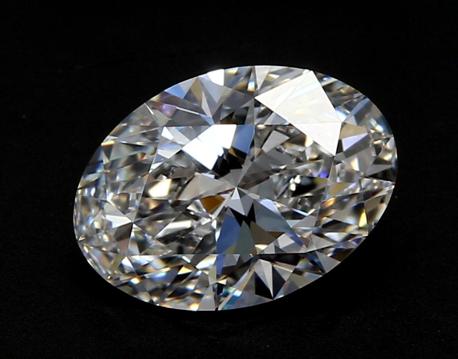 3.1 Carat Oval Lab Diamond with  Cut Diamond in 14KT  view 1
