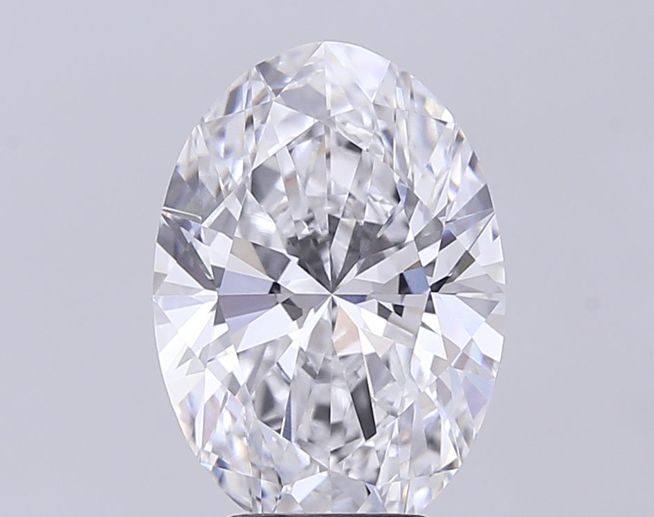 4.36 Carat Oval Lab Diamond with  Cut Diamond in 14KT  view 1
