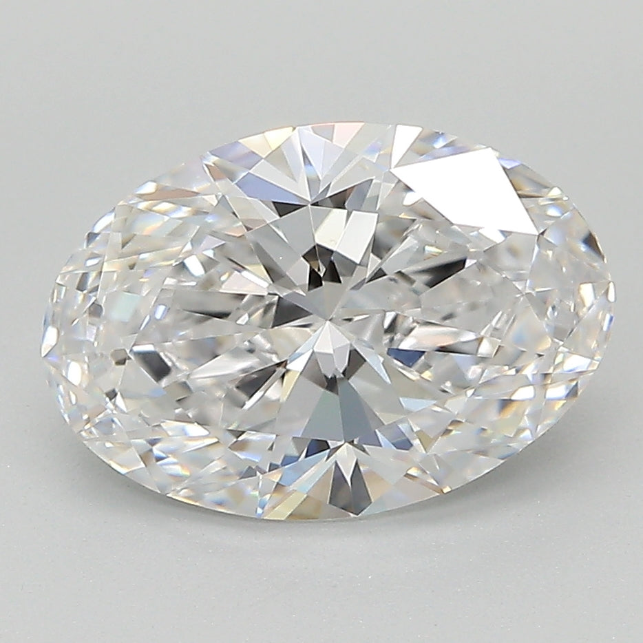 2.92 Carat Oval Lab Diamond with  Cut Diamond in 14KT  view 1
