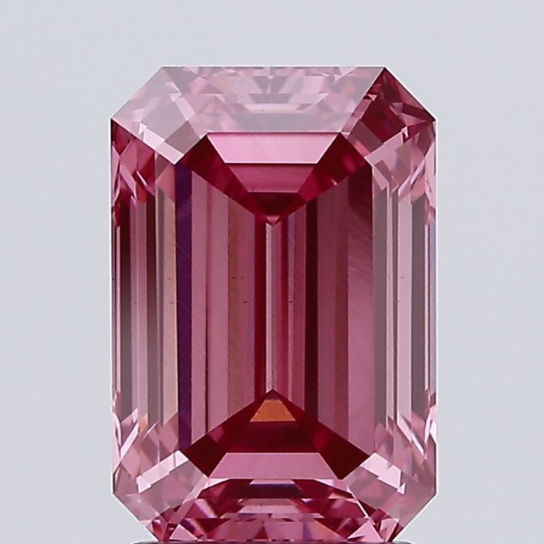 2.51 Carat Emerald Lab Diamond with  Cut Diamond in 14KT  view 1
