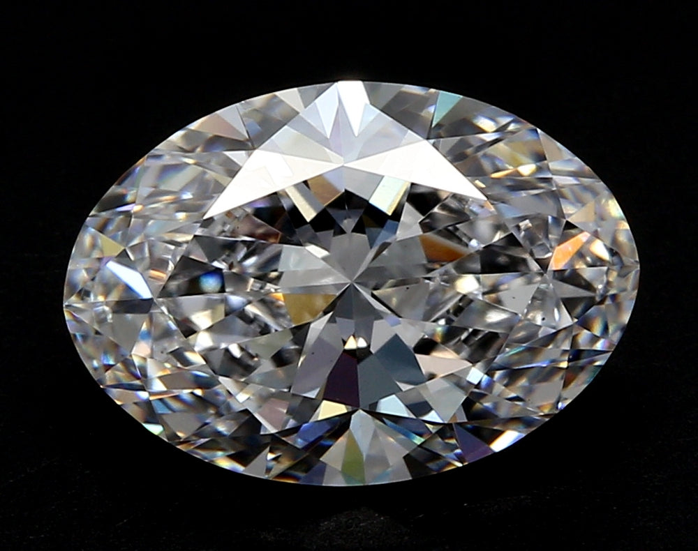 3.02 Carat Oval Lab Diamond with  Cut Diamond in 14KT  view 1
