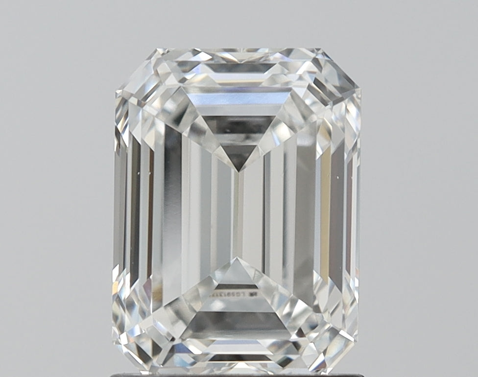 1.71 Carat Emerald Lab Diamond with  Cut Diamond in 14KT  view 1
