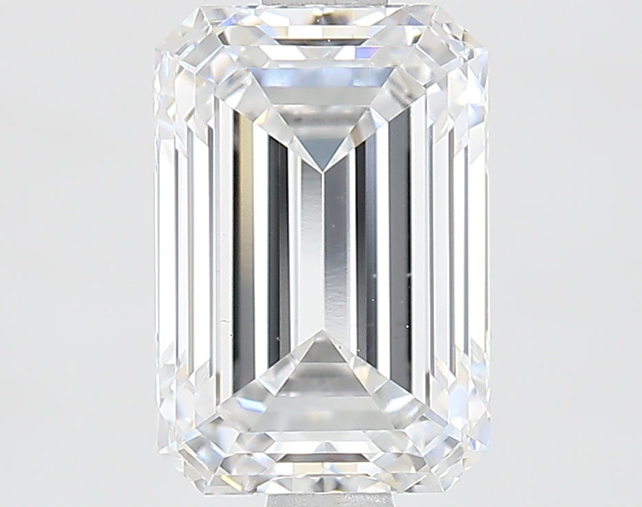 2.0 Carat Emerald Lab Diamond with  Cut Diamond in 14KT  view 1
