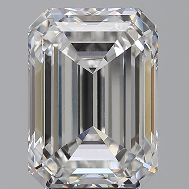 5.05 Carat Emerald Lab Diamond with  Cut Diamond in 14KT  view 1
