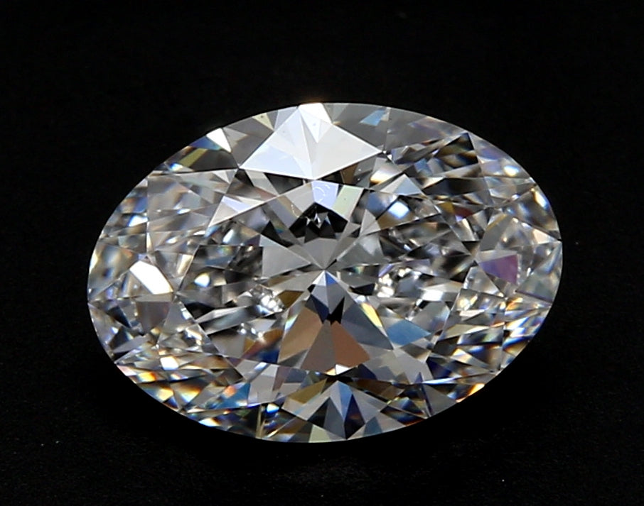 1.64 Carat Oval Lab Diamond with  Cut Diamond in 14KT  view 1
