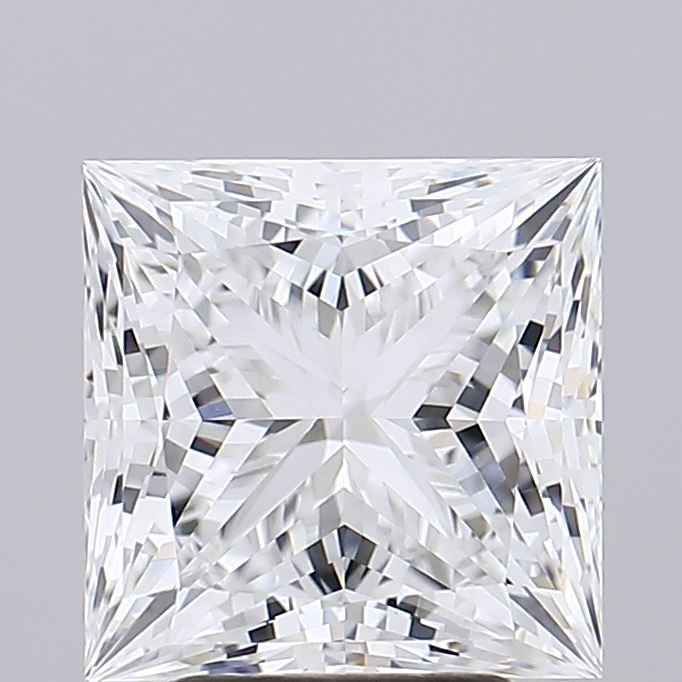 4.09 Carat Princess Lab Diamond with  Cut Diamond in 14KT  view 1
