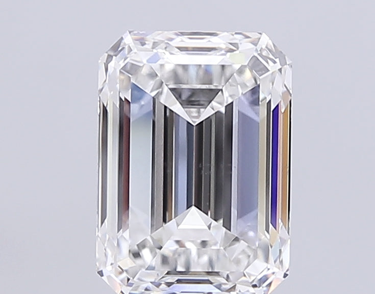 7.51 Carat Emerald Lab Diamond with  Cut Diamond in 14KT  view 1
