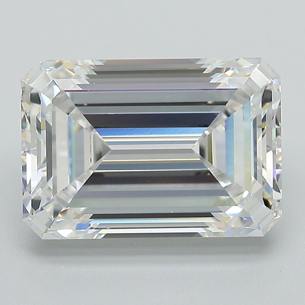 5.03 Carat Emerald Lab Diamond with  Cut Diamond in 14KT  view 1
