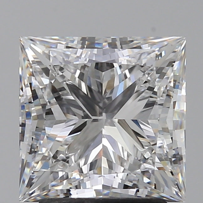 2.5 Carat Princess Lab Diamond with  Cut Diamond in 14KT  view 1
